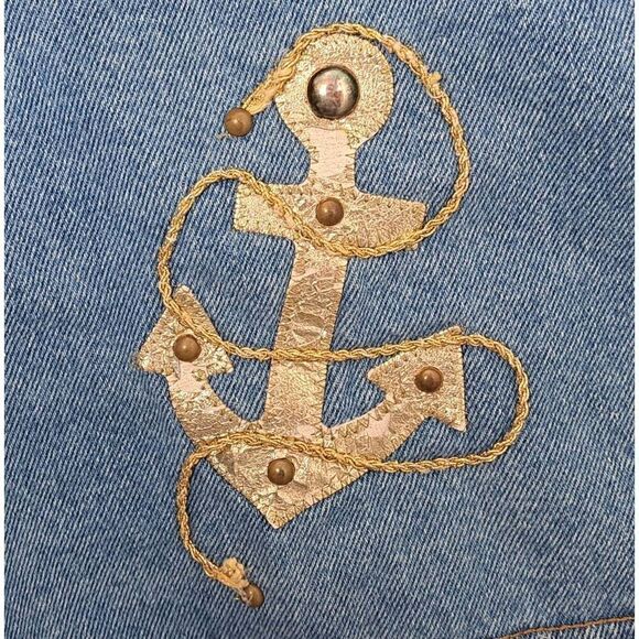 Gazoz Womens Blue Denim Cotton High Waisted Vintage Jean Shorts Size 11 - Picture 5 of 8